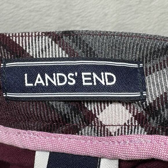 Lands End School Uniform Juniors 3 Side Pleat Skort Above Knee Burgundy Plaid - Picture 5 of 8